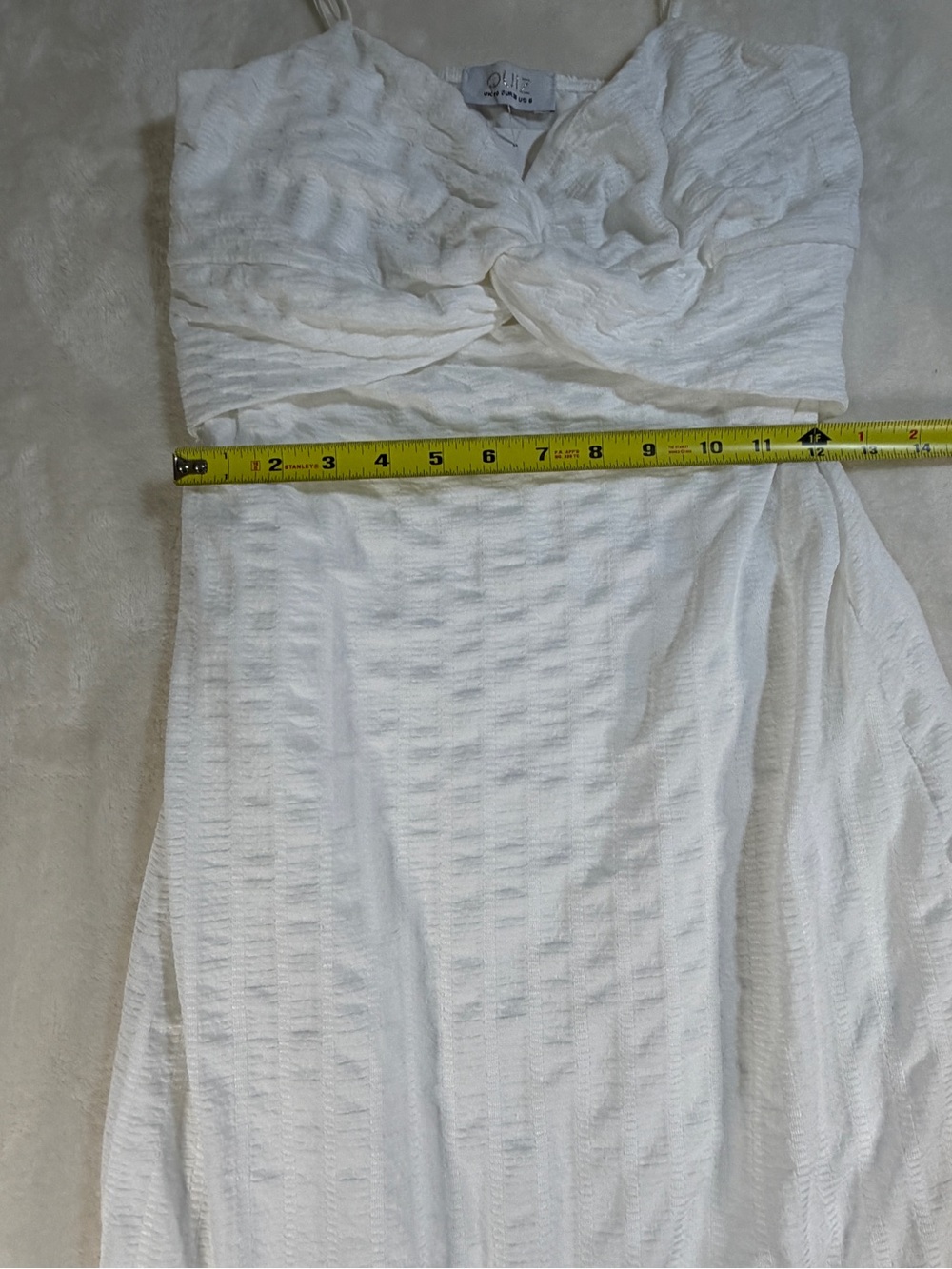 White Twist-Front Spaghetti Strap Maxi Dress - Picture 10 of 12